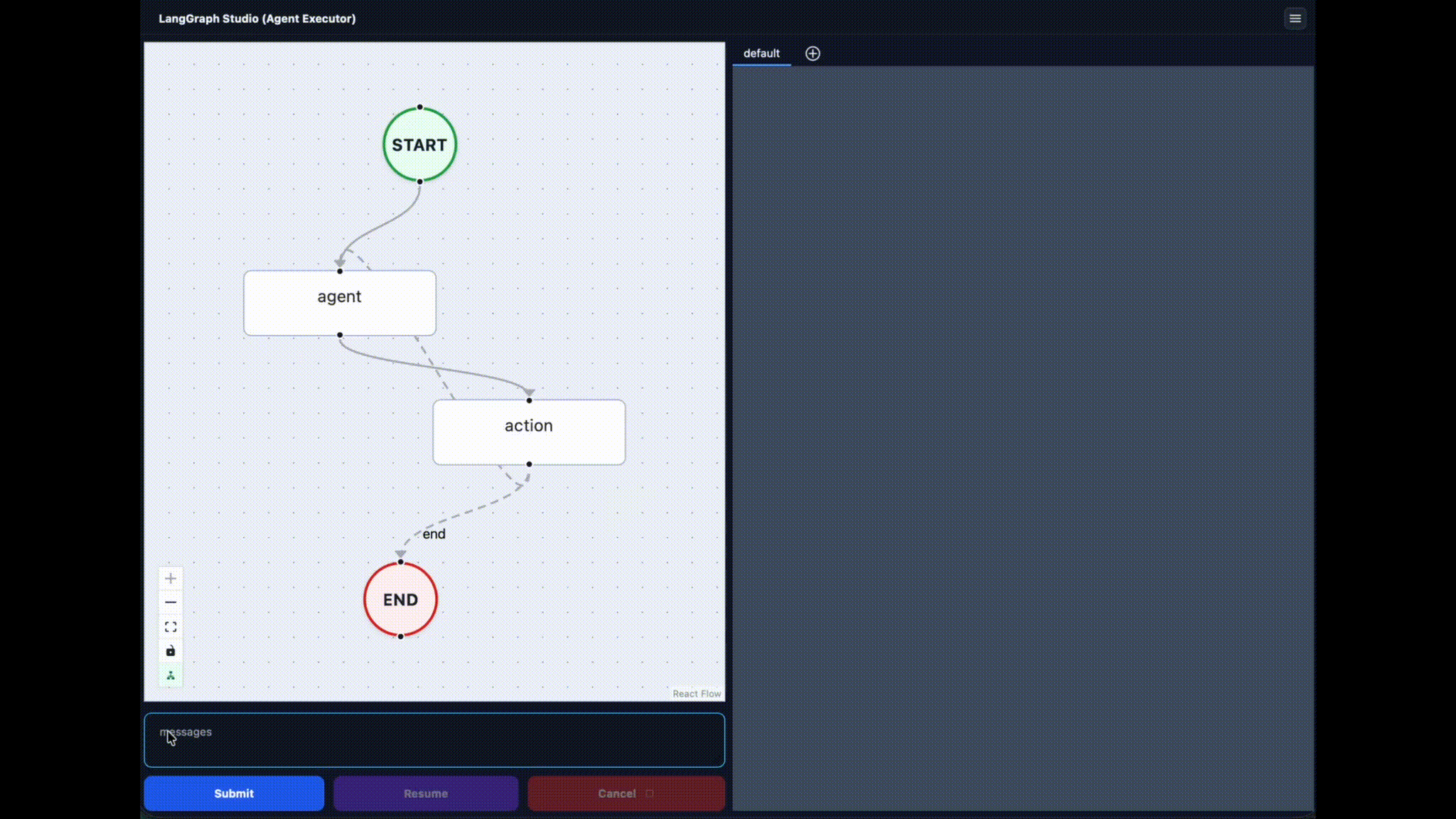 LangGraph4j Studio 1.9 showing the refreshed graph canvas and execution controls